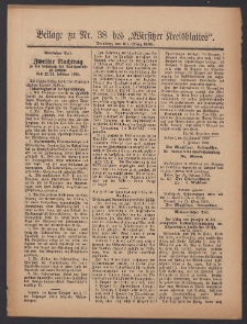 Beilage zu Nr.38 des &bdquo;Wirsitzer Kreisblattes&rdquo; 1909.03.30