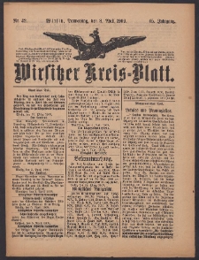 Wirsitzer Kreis-Blatt: herausgegeben vom K&ouml;niglichen Landraths-Amte 1909.04.08 Jg.65 Nr42