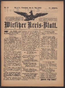 Wirsitzer Kreis-Blatt: herausgegeben vom K&ouml;niglichen Landraths-Amte 1909.04.10 Jg.65 Nr43
