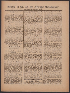 Beilage zu Nr.43 des &bdquo;Wirsitzer Kreisblattes&rdquo; 1909.04.10