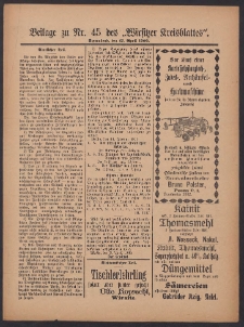 Beilage zu Nr.45 des &bdquo;Wirsitzer Kreisblattes&rdquo; 1909.04.17