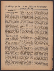 2. Beilage zu Nr.45 des &bdquo;Wirsitzer Kreisblattes&rdquo; 1909.04.17