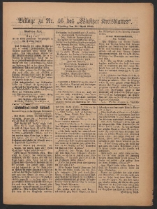 Beilage zu Nr.46 des &bdquo;Wirsitzer Kreisblattes&rdquo; 1909.04.20