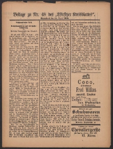 Beilage zu Nr.48 des &bdquo;Wirsitzer Kreisblattes&rdquo; 1909.04.24