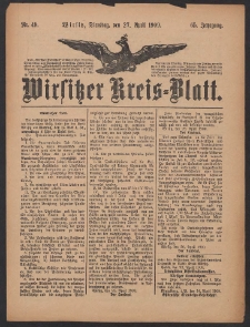 Wirsitzer Kreis-Blatt: herausgegeben vom K&ouml;niglichen Landraths-Amte 1909.04.27 Jg.65 Nr49