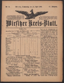 Wirsitzer Kreis-Blatt: herausgegeben vom K&ouml;niglichen Landraths-Amte 1909.04.29 Jg.65 Nr50