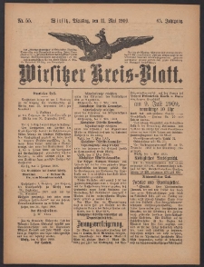Wirsitzer Kreis-Blatt: herausgegeben vom K&ouml;niglichen Landraths-Amte 1909.05.11 Jg.65 Nr55