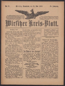 Wirsitzer Kreis-Blatt: herausgegeben vom K&ouml;niglichen Landraths-Amte 1909.05.15 Jg.65 Nr57