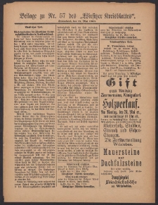Beilage zu Nr.57 des &bdquo;Wirsitzer Kreisblattes&rdquo; 1909.05.15