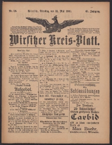 Wirsitzer Kreis-Blatt: herausgegeben vom K&ouml;niglichen Landraths-Amte 1909.05.18 Jg.65 Nr58