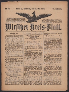 Wirsitzer Kreis-Blatt: herausgegeben vom K&ouml;niglichen Landraths-Amte 1909.05.22 Jg.65 Nr60