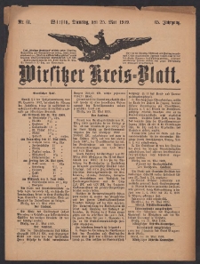 Wirsitzer Kreis-Blatt: herausgegeben vom K&ouml;niglichen Landraths-Amte 1909.05.25 Jg.65 Nr61