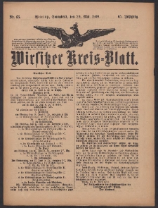 Wirsitzer Kreis-Blatt: herausgegeben vom K&ouml;niglichen Landraths-Amte 1909.05.29 Jg.65 Nr63