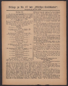 Beilage zu Nr.67 des &bdquo;Wirsitzer Kreisblattes&rdquo; 1909.06.10