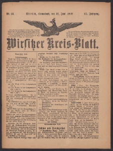Wirsitzer Kreis-Blatt: herausgegeben vom K&ouml;niglichen Landraths-Amte 1909.06.12 Jg.65 Nr68