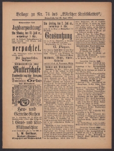 Beilage zu Nr.74 des &bdquo;Wirsitzer Kreisblattes&rdquo; 1909.06.26