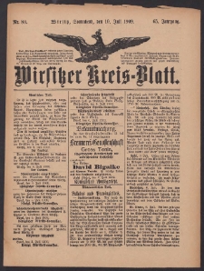 Wirsitzer Kreis-Blatt: herausgegeben vom K&ouml;niglichen Landraths-Amte 1909.07.10 Jg.65 Nr80