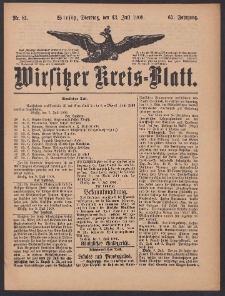 Wirsitzer Kreis-Blatt: herausgegeben vom K&ouml;niglichen Landraths-Amte 1909.07.13 Jg.65 Nr81