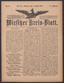 Wirsitzer Kreis-Blatt: herausgegeben vom K&ouml;niglichen Landraths-Amte 1909.08.17 Jg.65 Nr96