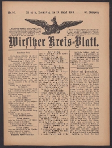 Wirsitzer Kreis-Blatt: herausgegeben vom K&ouml;niglichen Landraths-Amte 1909.08.19 Jg.65 Nr97