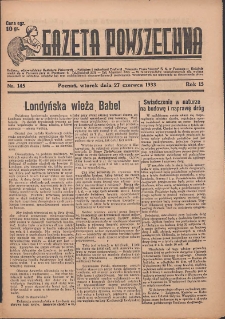 Gazeta Powszechna 1933.06.27 R.15 Nr145