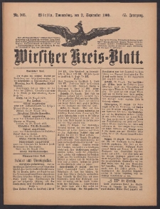 Wirsitzer Kreis-Blatt: herausgegeben vom K&ouml;niglichen Landraths-Amte 1909.09.02 Jg.65 Nr103