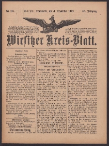 Wirsitzer Kreis-Blatt: herausgegeben vom K&ouml;niglichen Landraths-Amte 1909.09.04 Jg.65 Nr104