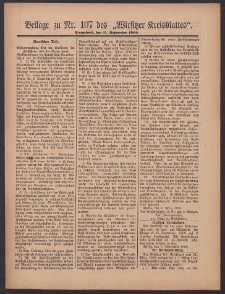 Beilage zu Nr.107 des &bdquo;Wirsitzer Kreisblattes&rdquo; 1909.09.11