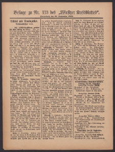 Beilage zu Nr.113 des &bdquo;Wirsitzer Kreisblattes&rdquo; 1909.09.25