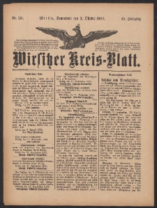 Wirsitzer Kreis-Blatt: herausgegeben vom K&ouml;niglichen Landraths-Amte 1909.10.02 Jg.65 Nr116
