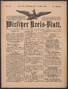 Wirsitzer Kreis-Blatt: herausgegeben vom K&ouml;niglichen Landraths-Amte 1909.10.07 Jg.65 Nr118