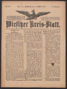 Wirsitzer Kreis-Blatt: herausgegeben vom K&ouml;niglichen Landraths-Amte 1909.10.09 Jg.65 Nr119
