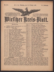 Wirsitzer Kreis-Blatt: herausgegeben vom K&ouml;niglichen Landraths-Amte 1909.10.12 Jg.65 Nr120
