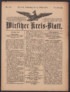 Wirsitzer Kreis-Blatt: herausgegeben vom K&ouml;niglichen Landraths-Amte 1909.10.21 Jg.65 Nr124