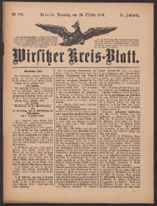 Wirsitzer Kreis-Blatt: herausgegeben vom K&ouml;niglichen Landraths-Amte 1909.10.26 Jg.65 Nr126
