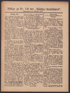 Beilage zu Nr.130 des &bdquo;Wirsitzer Kreisblattes&rdquo; 1909.11.04