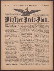 Wirsitzer Kreis-Blatt: herausgegeben vom K&ouml;niglichen Landraths-Amte 1909.11.16 Jg.65 Nr135