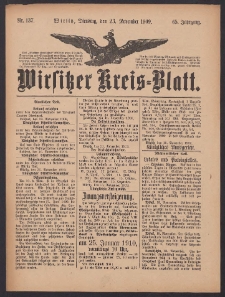Wirsitzer Kreis-Blatt: herausgegeben vom K&ouml;niglichen Landraths-Amte 1909.11.23 Jg.65 Nr137