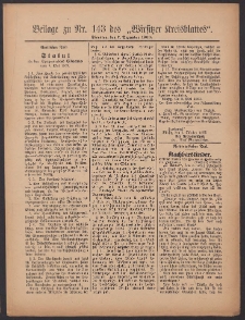 Beilage zu Nr.143 des &bdquo;Wirsitzer Kreisblattes&rdquo; 1909.12.07