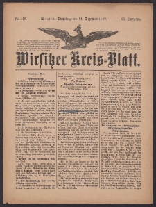 Wirsitzer Kreis-Blatt: herausgegeben vom K&ouml;niglichen Landraths-Amte 1909.12.14 Jg.65 Nr146