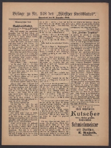 Beilage zu Nr.148 des &bdquo;Wirsitzer Kreisblattes&rdquo; 1909.12.18