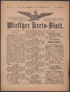 Wirsitzer Kreis-Blatt: herausgegeben vom K&ouml;niglichen Landraths-Amte 1909.12.23 Jg.65 Nr150