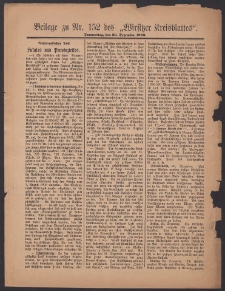 Beilage zu Nr.152 des &bdquo;Wirsitzer Kreisblattes&rdquo; 1909.12.30