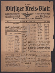 Wirsitzer Kreis-Blatt: Amtliches Publikationsorgan f&uuml;r den Kreis Wirsitz 1910.01.01 Jg.66 Nr1