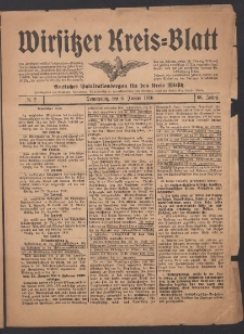 Wirsitzer Kreis-Blatt: Amtliches Publikationsorgan f&uuml;r den Kreis Wirsitz 1910.01.06 Jg.66 Nr2