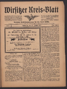 Wirsitzer Kreis-Blatt: Amtliches Publikationsorgan f&uuml;r den Kreis Wirsitz 1910.01.20 Jg.66 Nr8