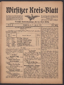 Wirsitzer Kreis-Blatt: Amtliches Publikationsorgan f&uuml;r den Kreis Wirsitz 1910.01.22 Jg.66 Nr9