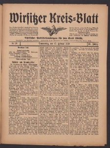 Wirsitzer Kreis-Blatt: Amtliches Publikationsorgan f&uuml;r den Kreis Wirsitz 1910.02.17 Jg.66 Nr20