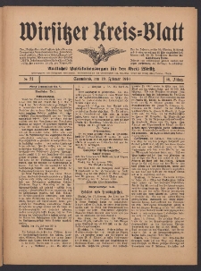 Wirsitzer Kreis-Blatt: Amtliches Publikationsorgan f&uuml;r den Kreis Wirsitz 1910.02.19 Jg.66 Nr21