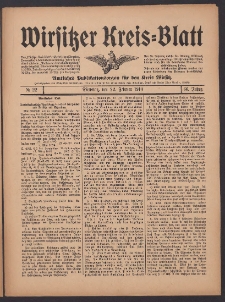 Wirsitzer Kreis-Blatt: Amtliches Publikationsorgan f&uuml;r den Kreis Wirsitz 1910.02.22 Jg.66 Nr22